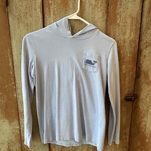 Vineyard Vines Boys Baby Blue Long Sleeved Cotton Hooded T-Shirt Size Large
